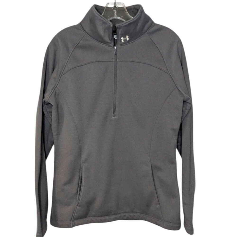 Under Armor 1/4 Zip Long-sleeve Mock-neck Grey Fleece - SZ M